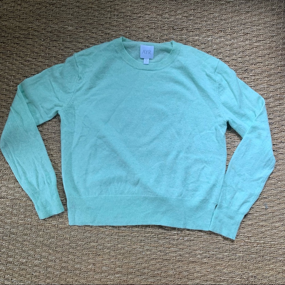 AYR mint green cashmere crop sweater, XS